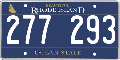 RI license plate 277293