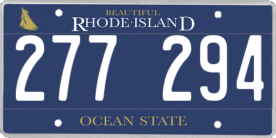 RI license plate 277294