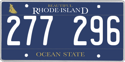RI license plate 277296