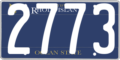 RI license plate 2773