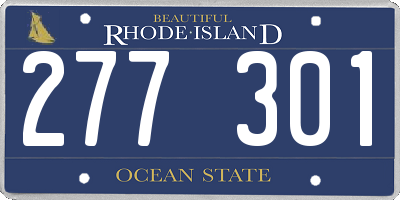 RI license plate 277301
