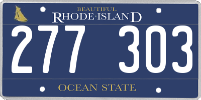RI license plate 277303