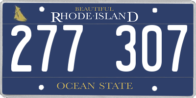 RI license plate 277307