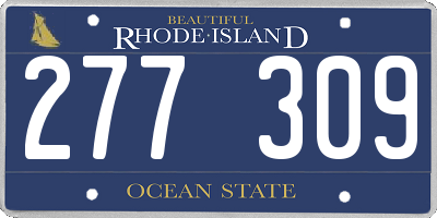 RI license plate 277309