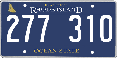 RI license plate 277310