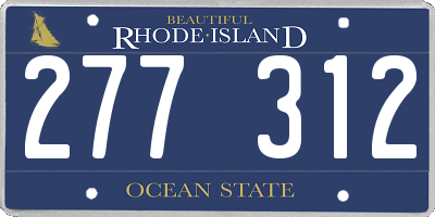 RI license plate 277312