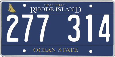 RI license plate 277314