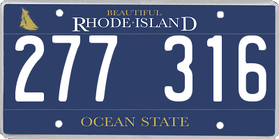 RI license plate 277316