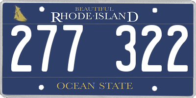RI license plate 277322
