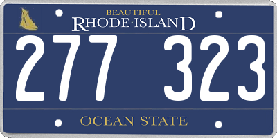RI license plate 277323