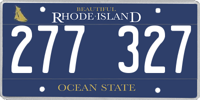 RI license plate 277327