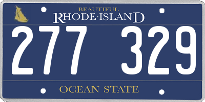 RI license plate 277329