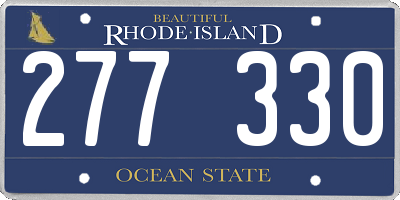 RI license plate 277330