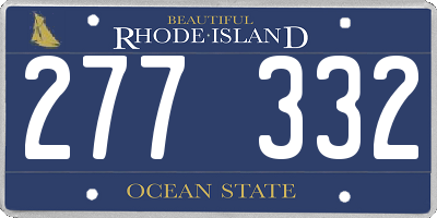 RI license plate 277332