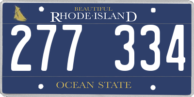 RI license plate 277334