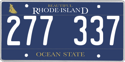 RI license plate 277337