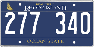 RI license plate 277340