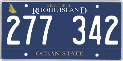 RI license plate 277342