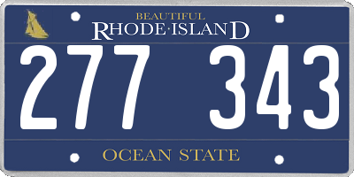 RI license plate 277343
