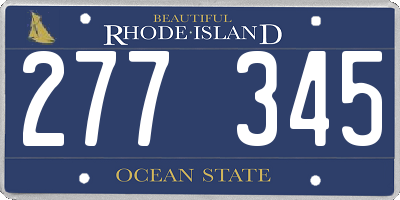 RI license plate 277345