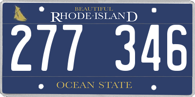 RI license plate 277346