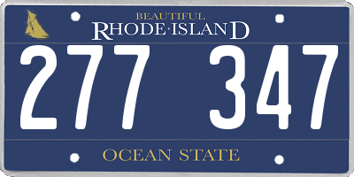 RI license plate 277347