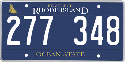 RI license plate 277348