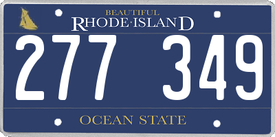 RI license plate 277349