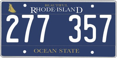 RI license plate 277357