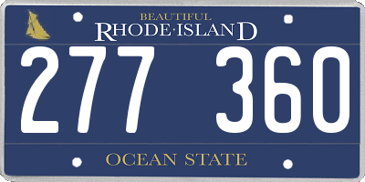 RI license plate 277360