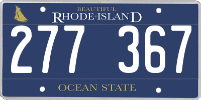 RI license plate 277367
