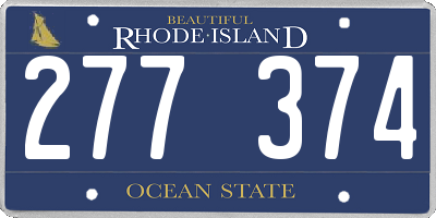 RI license plate 277374