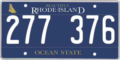 RI license plate 277376