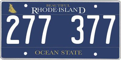 RI license plate 277377