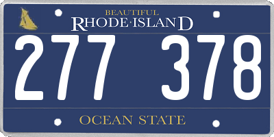 RI license plate 277378