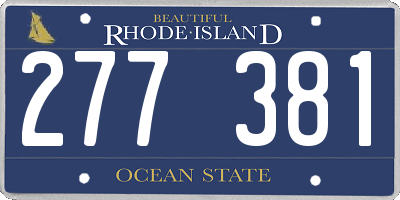 RI license plate 277381