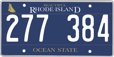 RI license plate 277384