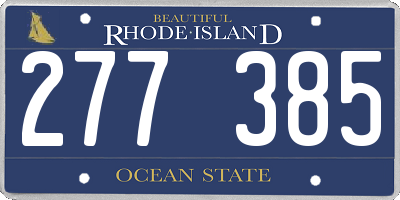 RI license plate 277385