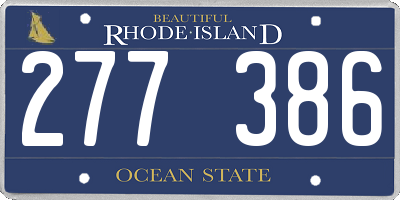 RI license plate 277386