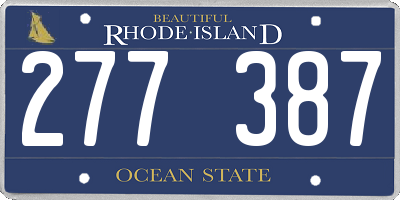 RI license plate 277387