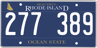 RI license plate 277389