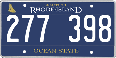 RI license plate 277398