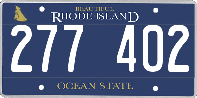 RI license plate 277402