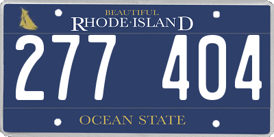 RI license plate 277404