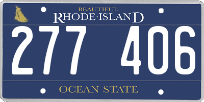 RI license plate 277406