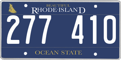 RI license plate 277410