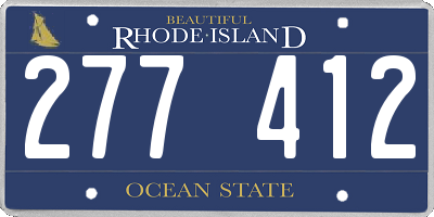 RI license plate 277412