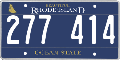 RI license plate 277414