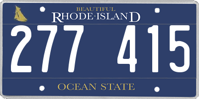 RI license plate 277415