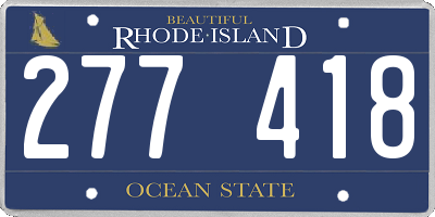 RI license plate 277418